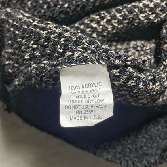Vintage Bachrach Crewneck Acrylic Knit Sweater Black Tan Textured - Size Medium - Picture 5 of 7